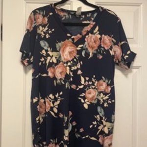 Blue floral top 1x Like New